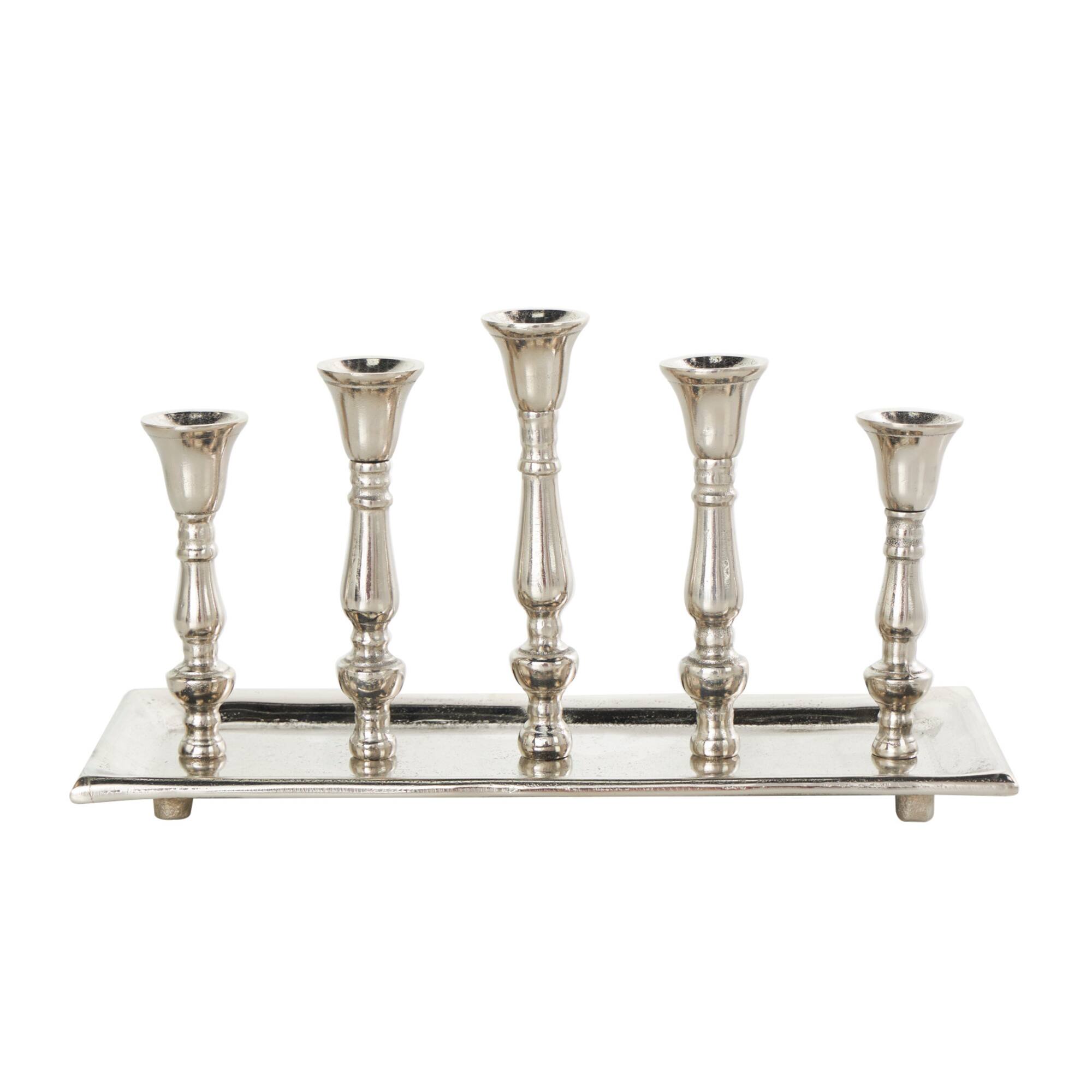 Aluminum 5 Candle Candelabra with Candle Plate